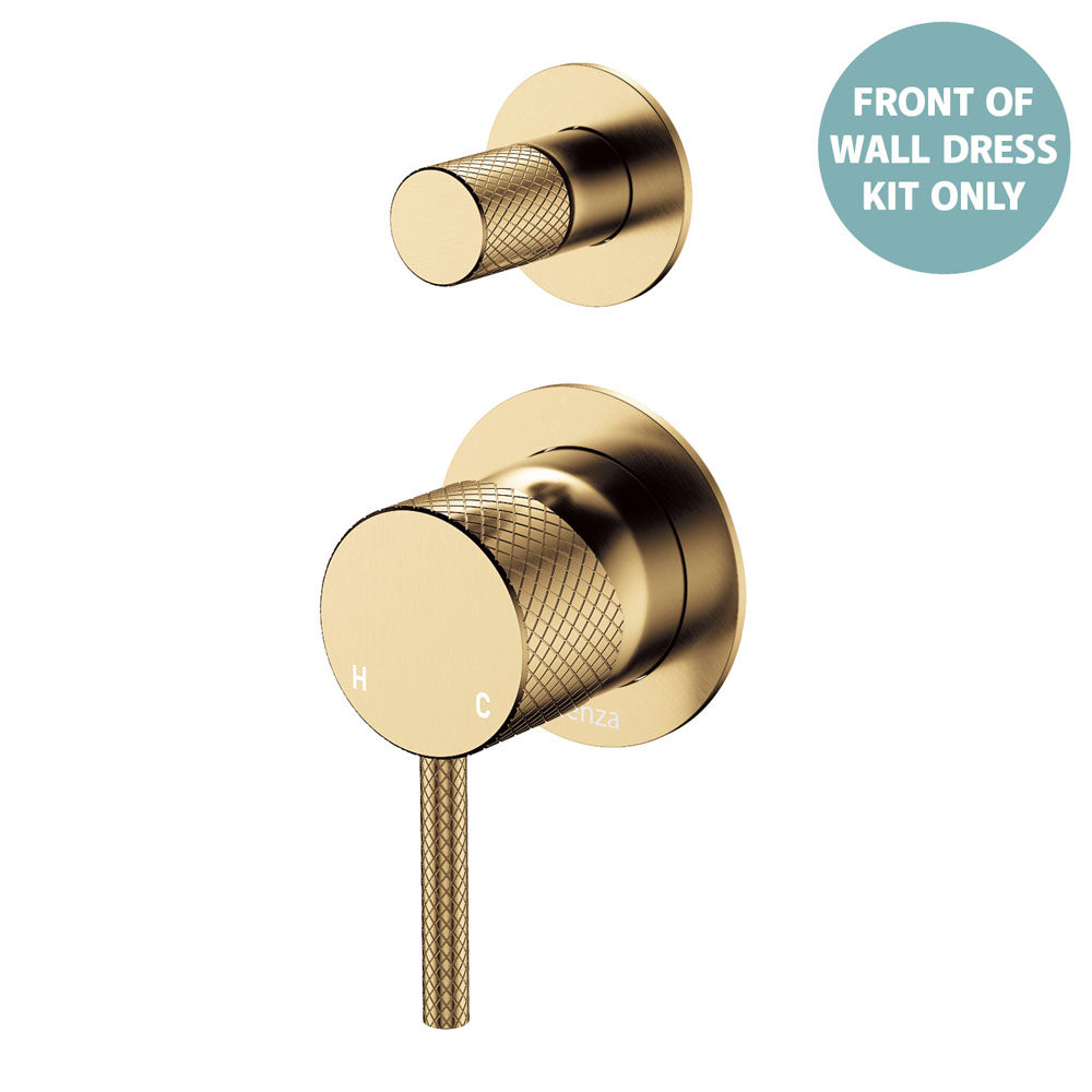 Axle Wall Diverter Mixer Dress Kit, Small Round Plates - Trim Kit Only in Urban Brass
