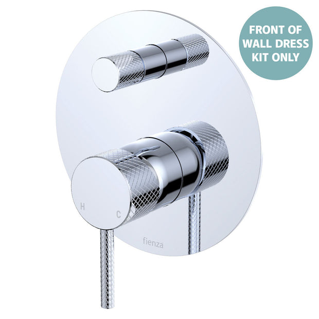 Axle Wall Diverter Mixer Dress Kit, Large Round Plates - Trim Kit Only in Chrome