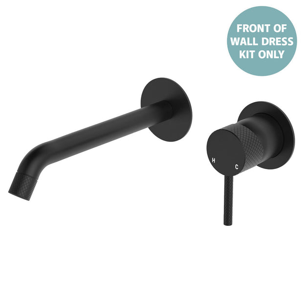 Axle Wall Basin/Bath Mixer Dress Kit, Round Plates, 200mm Outlet - Trim Kit Only in Matte Black
