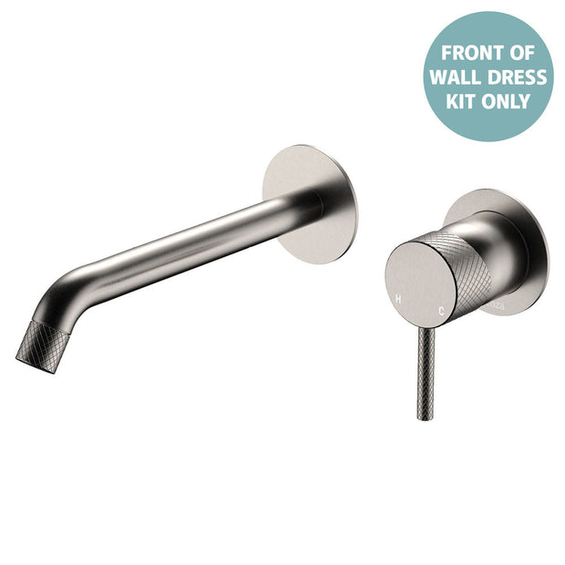 Axle Wall Basin/Bath Mixer Dress Kit, Round Plates, 200mm Outlet - Trim Kit Only in Brushed Nickel