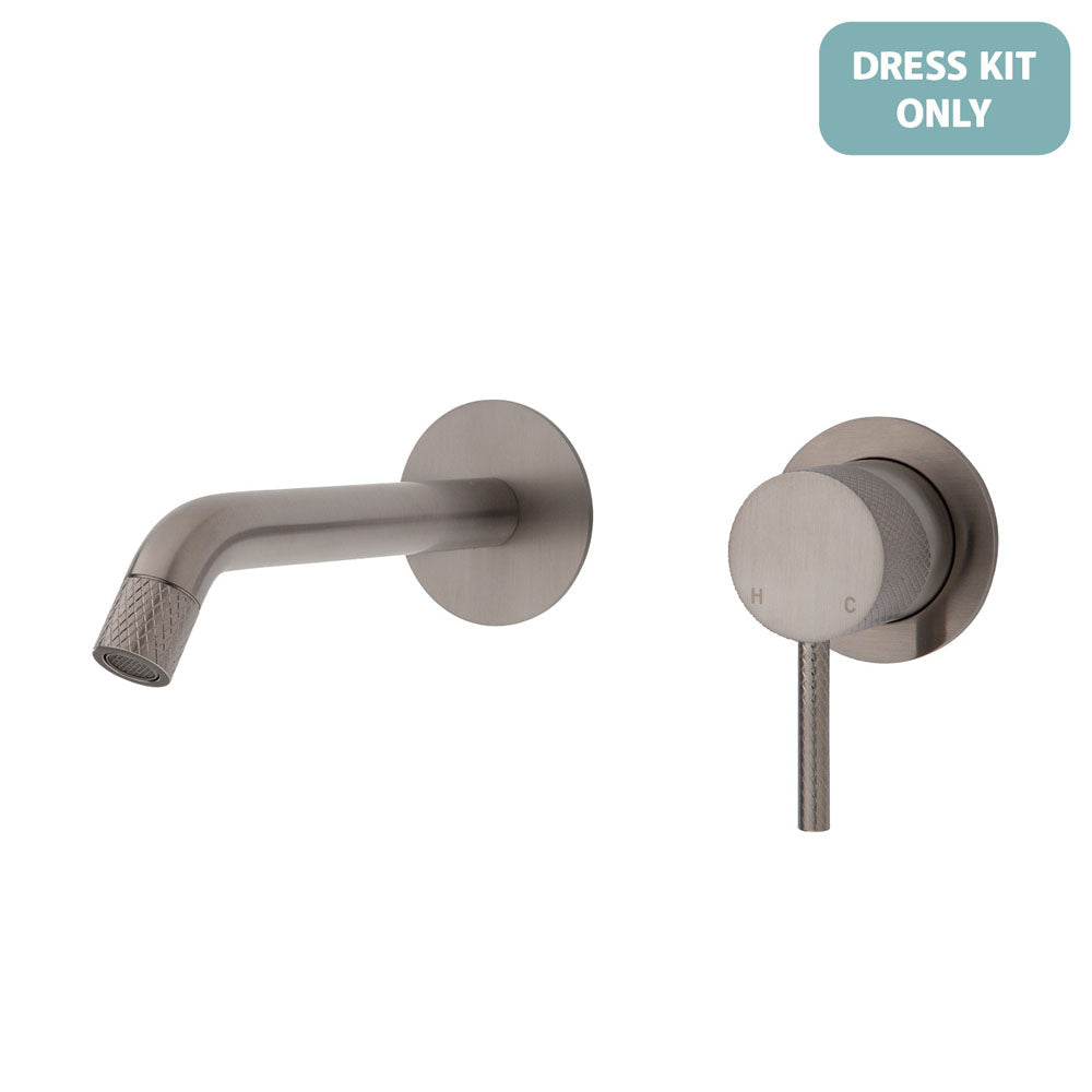 Axle Wall Basin/Bath Mixer Dress Kit, Round Plates, 160mm Outlet - Trim Kit Only in Brushed Nickel