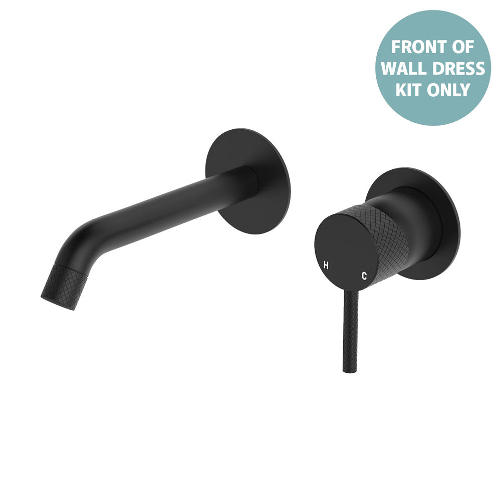 Axle Wall Basin/Bath Mixer Dress Kit, Round Plates, 160mm Outlet - Trim Kit Only in Matte Black