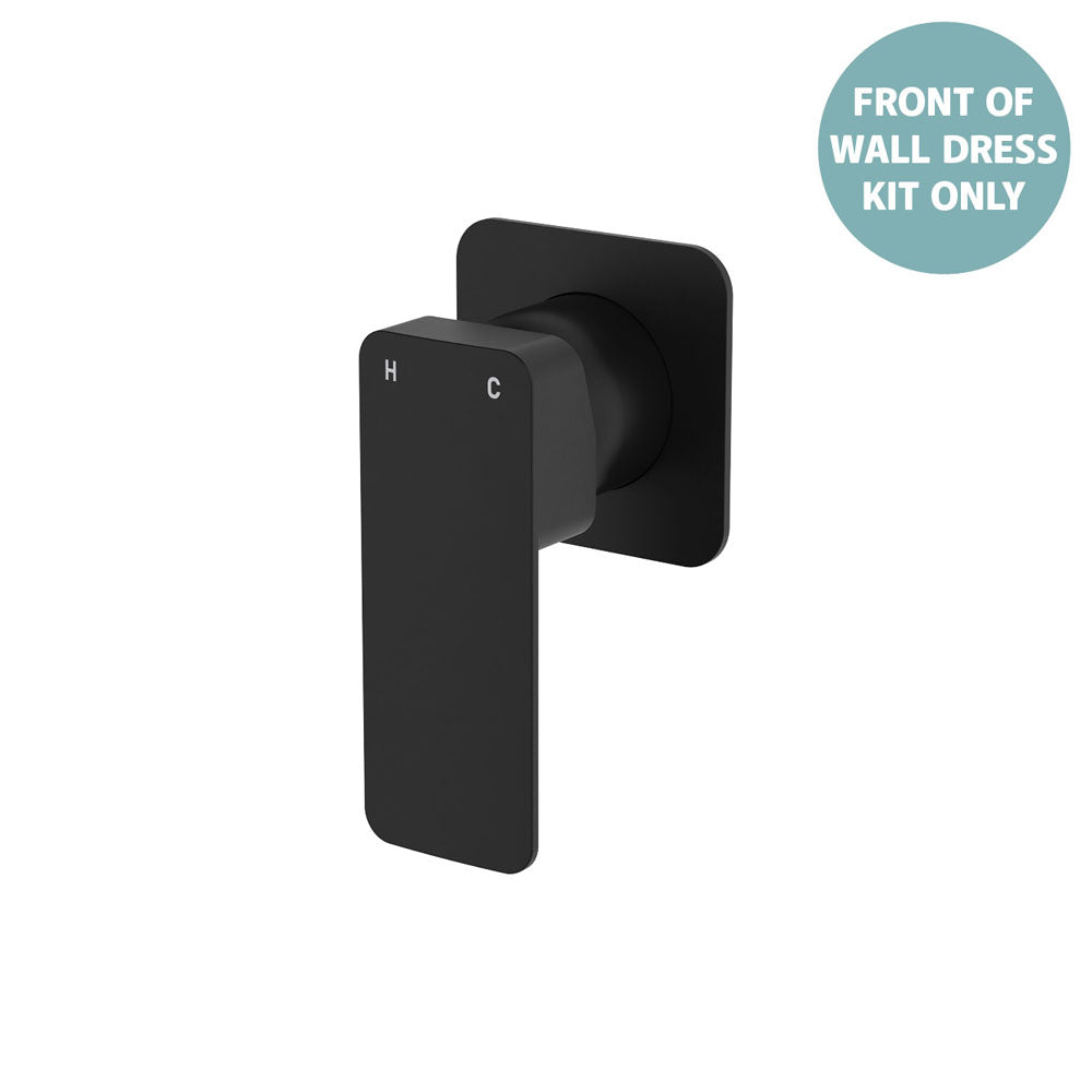 Tono Wall Mixer Dress Kit, Square Plate - Trim Kit Only in Matte Black