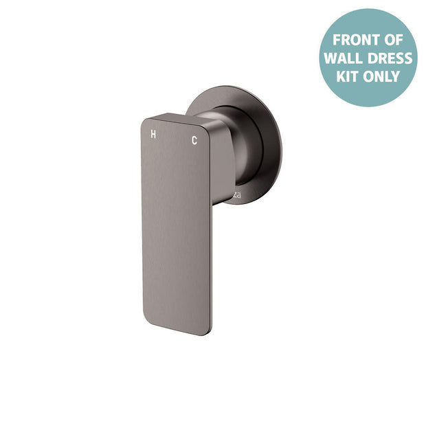 Tono Wall Mixer Dress Kit, Small Round Plate - Trim Kit Only in Gun Metal