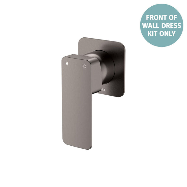 Tono Wall Mixer Dress Kit, Square Plate - Trim Kit Only in Gun Metal
