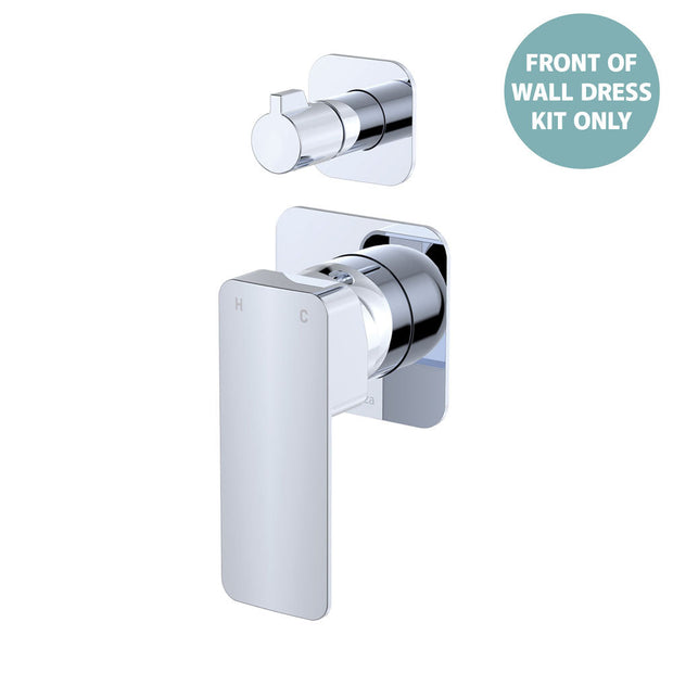 Tono Wall Diverter Mixer Dress Kit, Square Plates - Trim Kit Only in Chrome