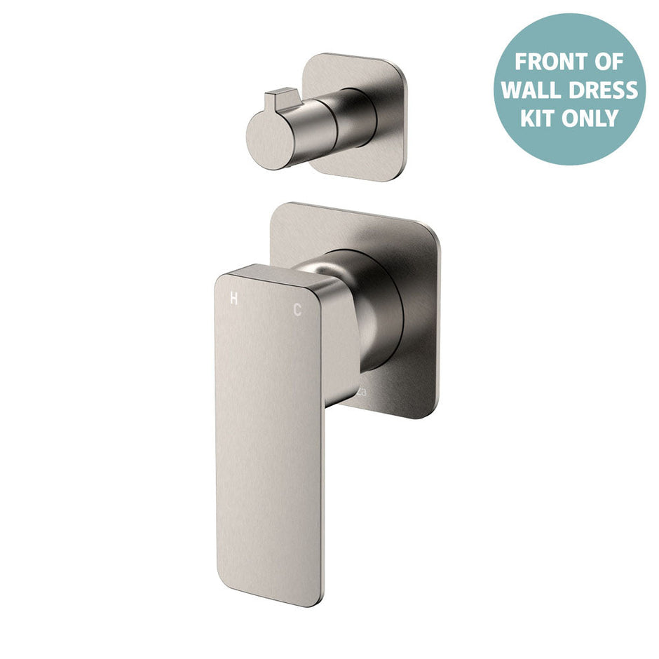 Tono Wall Diverter Mixer Dress Kit, Square Plates - Trim Kit Only in Brushed Nickel