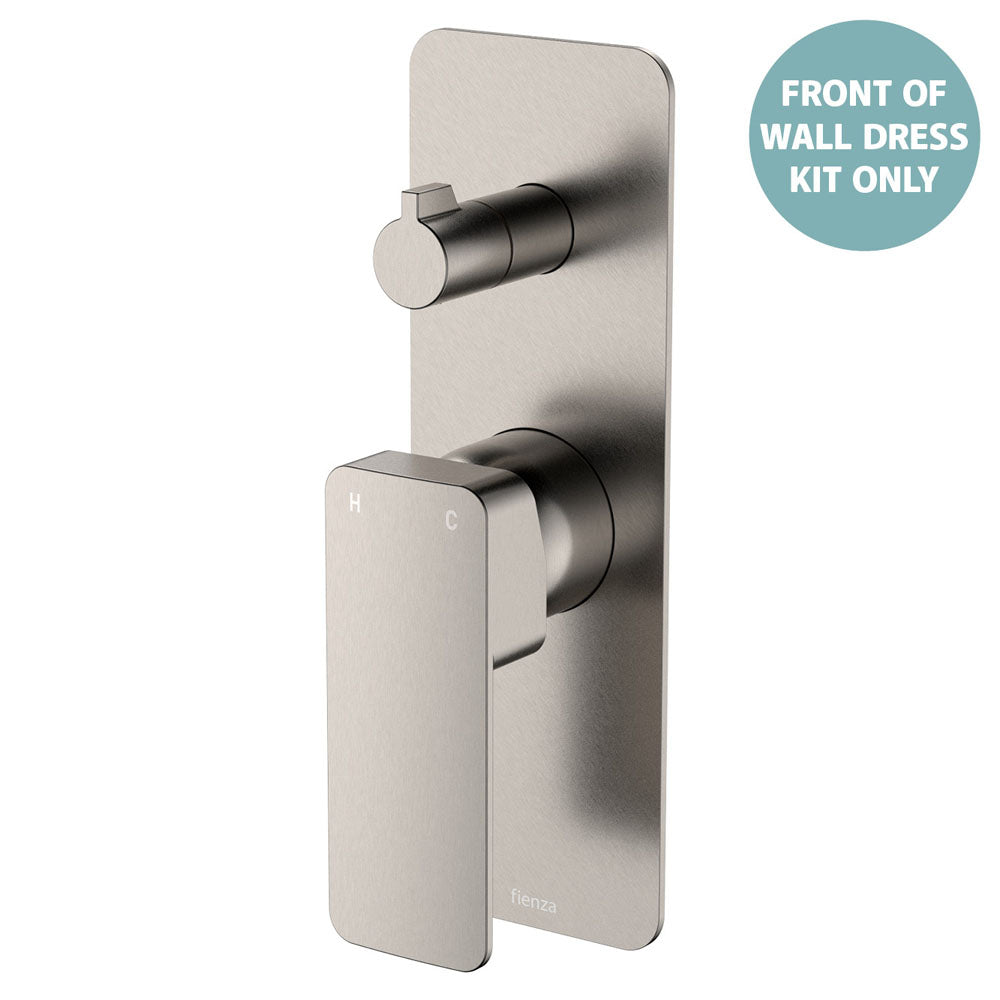 Tono Wall Diverter Mixer Dress Kit, Rectangular Plate - Trim Kit Only in Brushed Nickel
