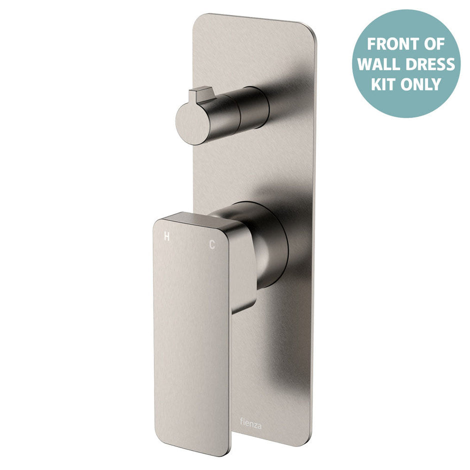 Tono Wall Diverter Mixer Dress Kit, Rectangular Plate - Trim Kit Only in Brushed Nickel