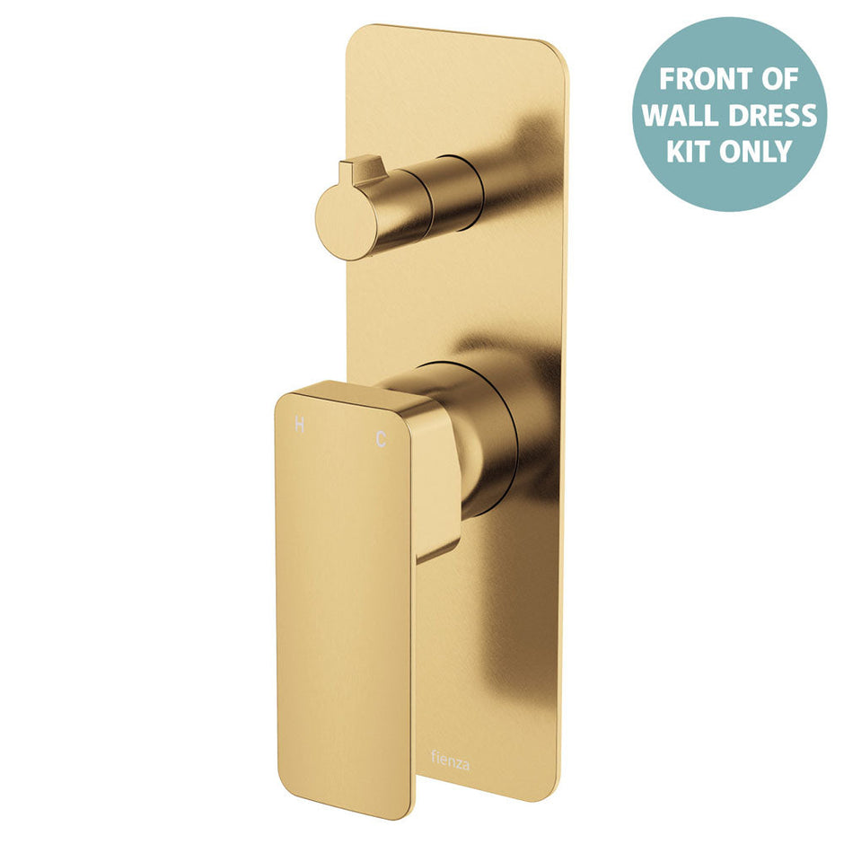 Tono Wall Diverter Mixer Dress Kit, Rectangular Plate - Trim Kit Only in Urban Brass