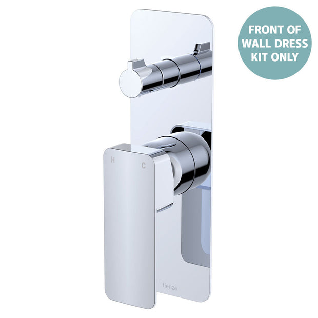 Tono Wall Diverter Mixer Dress Kit, Rectangular Plate - Trim Kit Only in Chrome