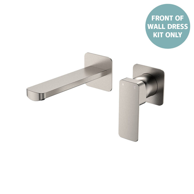 Tono Basin/Bath Wall Mixer Dress Kit, Small Square Plates, 160mm - Trim Kit Only in Brushed Nickel