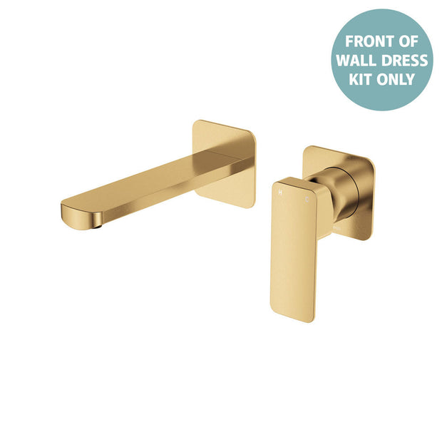 Tono Basin/Bath Wall Mixer Dress Kit, Small Square Plates, 160mm - Trim Kit Only in Urban Brass