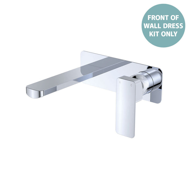 Tono Wall Basin/Bath Mixer Set Dress Kit, Rectangular Plate, 160mm Outlet - Trim Kit Only in Chrome