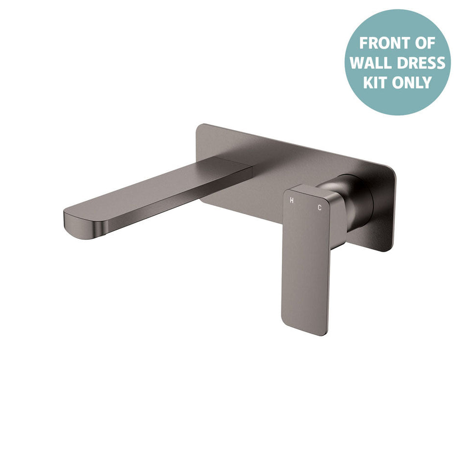Fienza Tono Wall Basin/Bath Mixer Set Dress Kit, Rectangular Plate, 160mm Outlet, Trim Kit Only