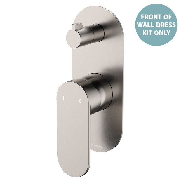 Empire Slim Wall Diverter Mixer Dress Kit, Large Oval Plate, Vertical - Trim Kit Only in Brushed Nickel