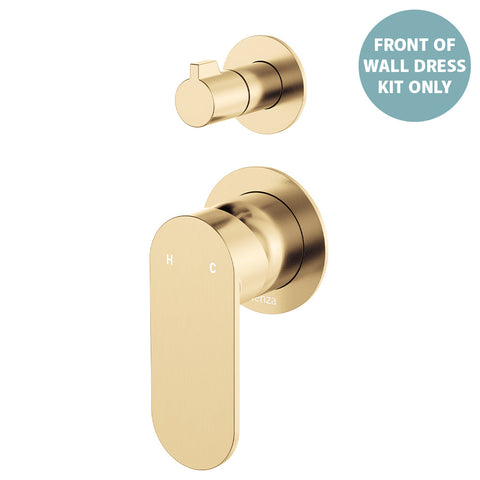 Fienza Empire Slim Wall Diverter Mixer Dress Kit, Small Round Plates, Vertical, Trim Kit Only