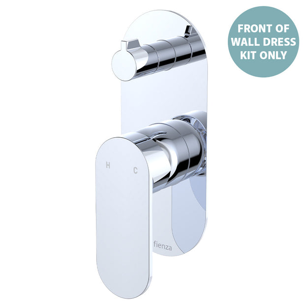 Empire Slim Wall Diverter Mixer Dress Kit, Large Oval Plate, Vertical - Trim Kit Only in Chrome