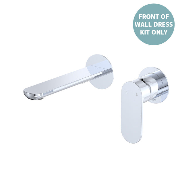 Empire Slim Basin/Bath Wall Mixer Set Dress Kit, Round Plates, 160mm Outlet - Trim Kit Only in Chrome