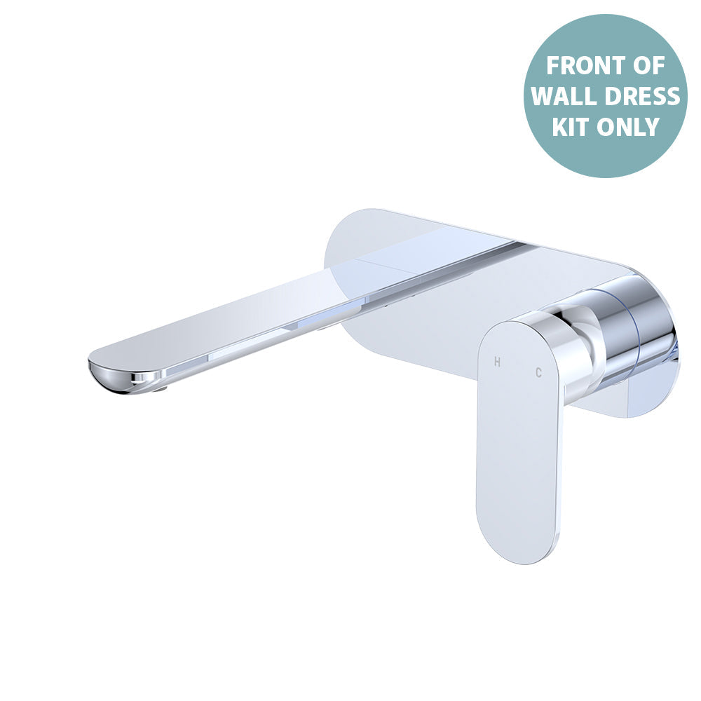 Empire Slim Basin/Bath Wall Mixer Set Dress Kit, Oval Plate, 160mm Outlet - Trim Kit Only in Chrome