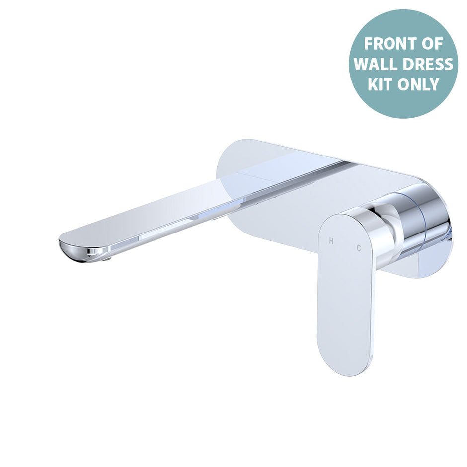 Empire Slim Basin/Bath Wall Mixer Set Dress Kit, Oval Plate, 160mm Outlet - Trim Kit Only in Chrome