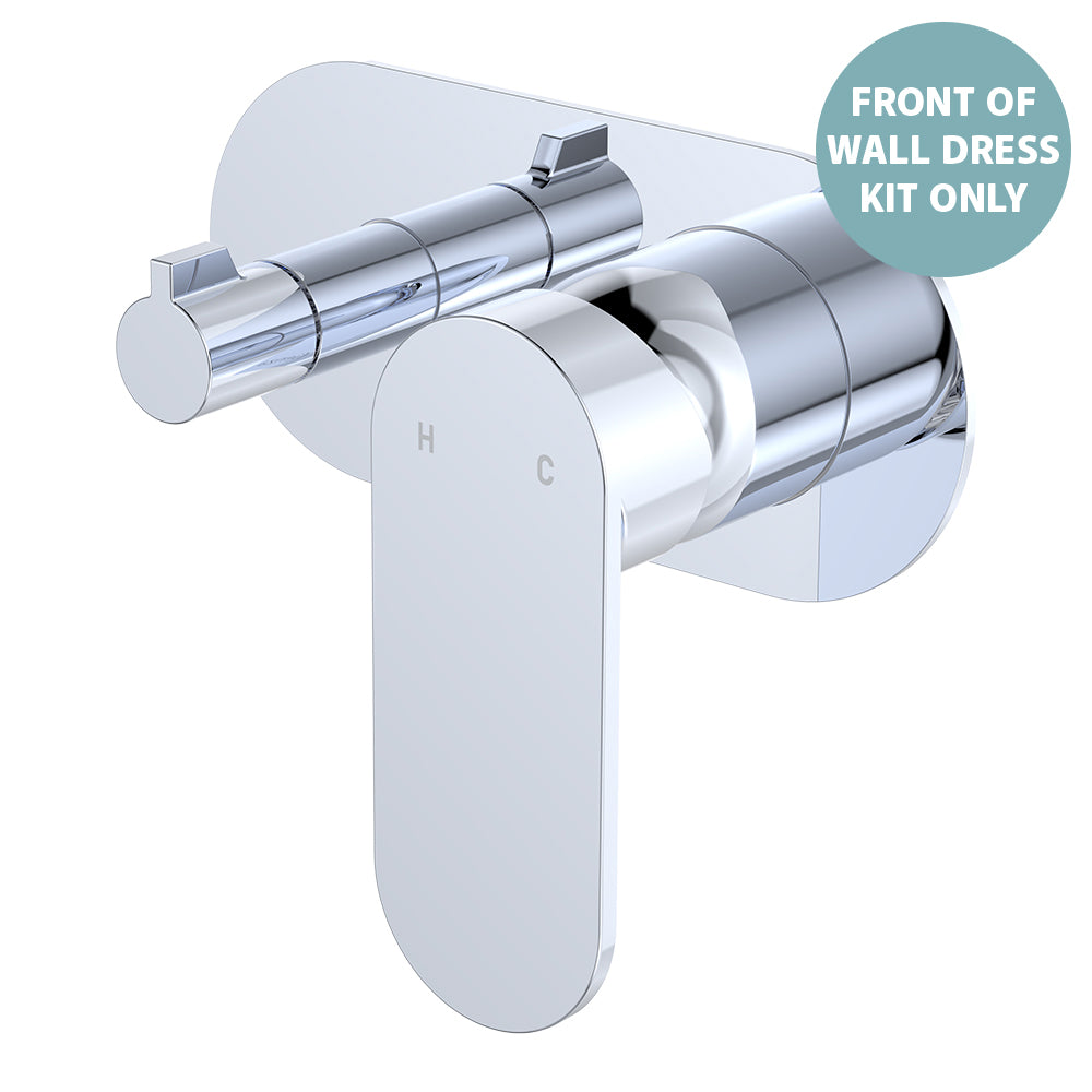 Fienza Empire Slim Wall Diverter Mixer Dress Kit, Large Oval Plate, Horizontal, Trim Kit Only