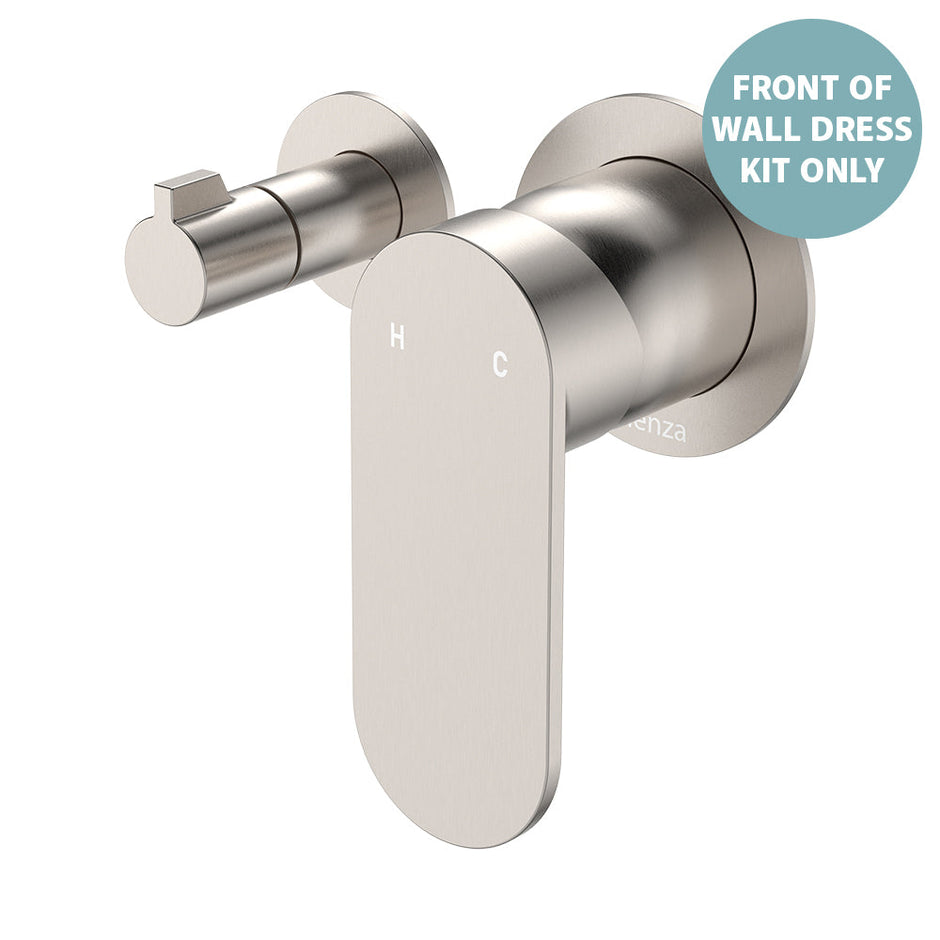 Empire Slim Wall Diverter Mixer Dress Kit, Small Round Plates, Horizontal - Trim Kit Only in Brushed Nickel