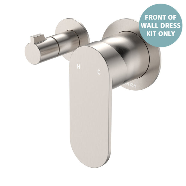 Empire Slim Wall Diverter Mixer Dress Kit, Small Round Plates, Horizontal - Trim Kit Only in Brushed Nickel