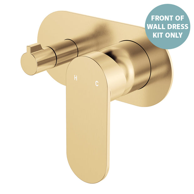 Empire Slim Wall Diverter Mixer Dress Kit, Large Oval Plate, Horizontal - Trim Kit Only in Urban Brass