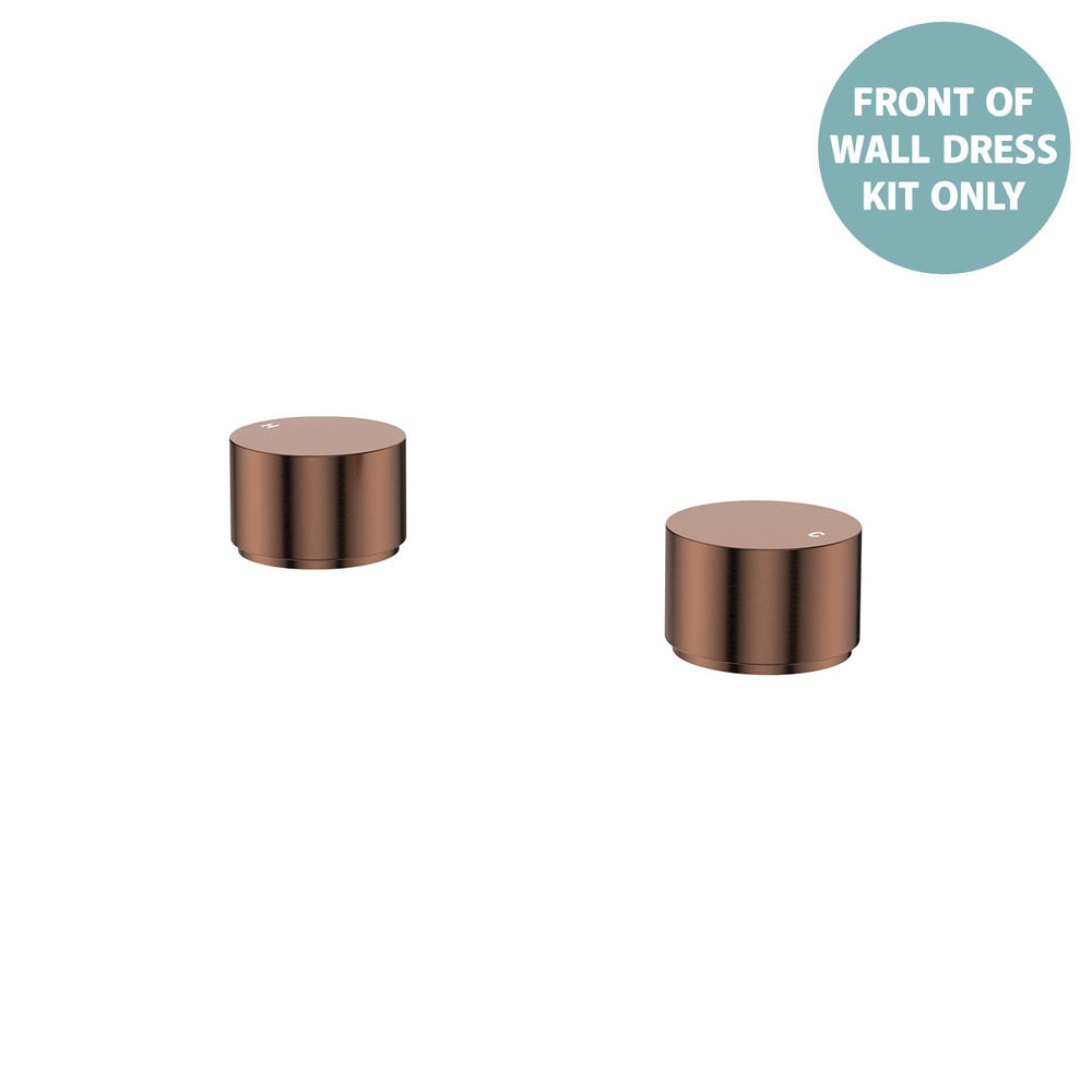Kaya Round Hob Taps, Dress Kit - Trim Kit Only in Brushed Copper