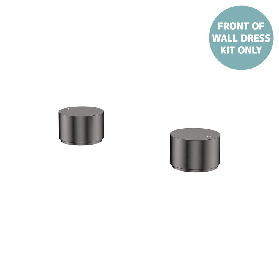 Kaya Round Hob Taps, Dress Kit - Trim Kit Only in Gun Metal