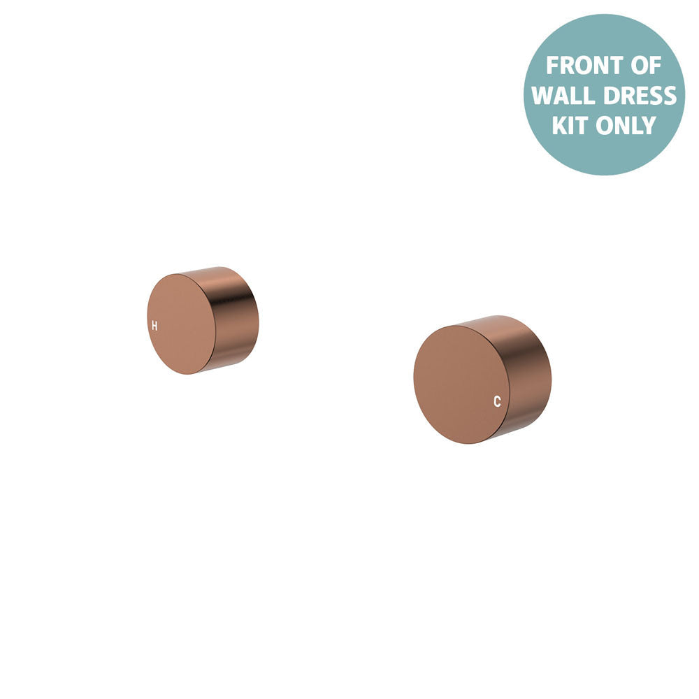 Kaya Round Wall Taps, Dress Kit - Trim Kit Only in Brushed Copper
