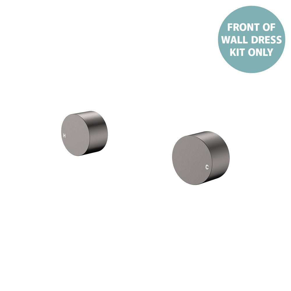 Kaya Round Wall Taps, Dress Kit - Trim Kit Only in Gun Metal