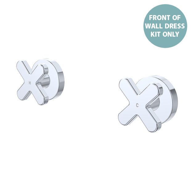 Kaya Wall Set Dress Kit, Cross Taps - Trim Kit Only in Chrome