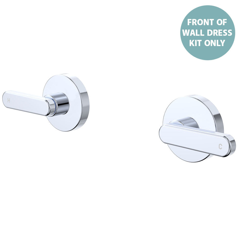 Kaya Wall Set Dress Kit, Lever Taps - Trim Kit Only in Chrome