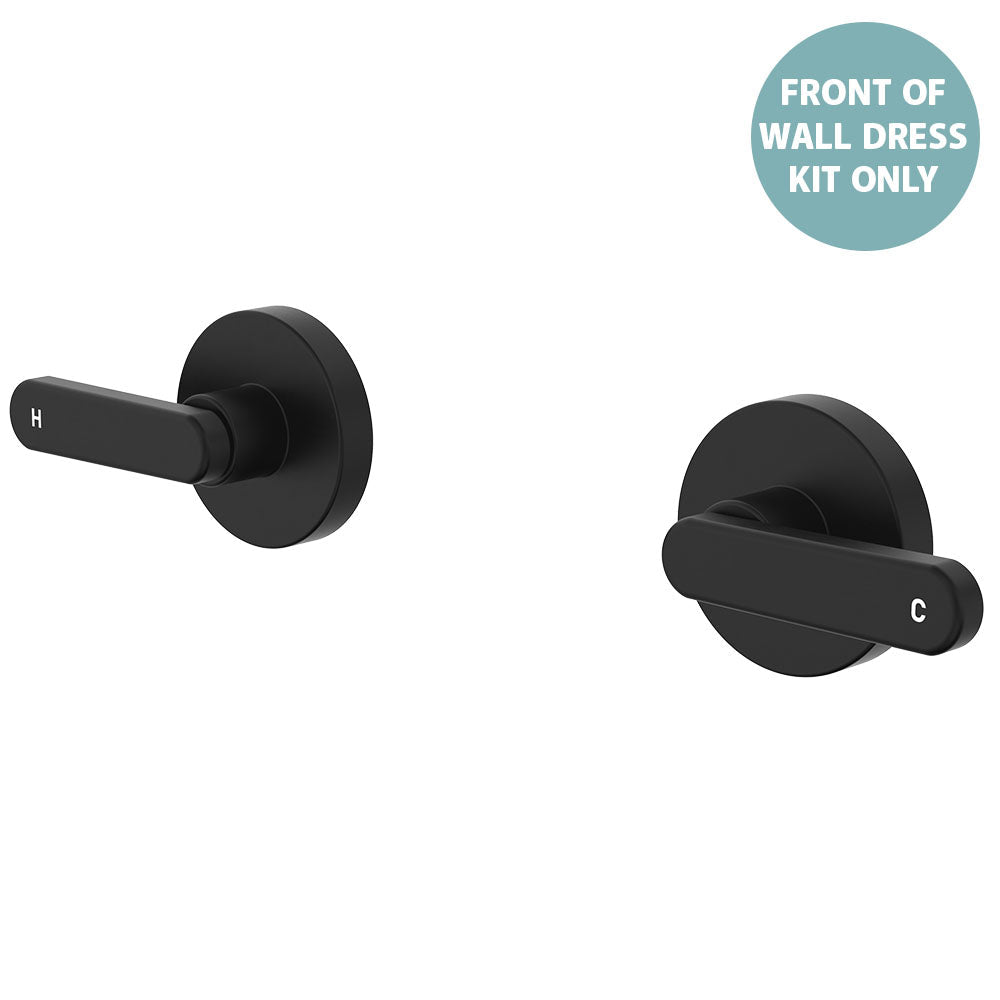 Kaya Wall Set Dress Kit, Lever Taps - Trim Kit Only in Matte Black