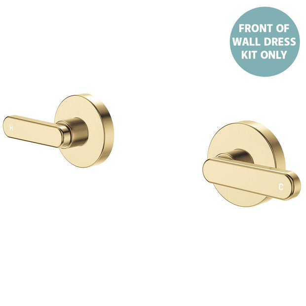 Kaya Wall Set Dress Kit, Lever Taps - Trim Kit Only in Urban Brass