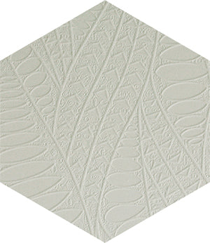 Durastone Ash Grey Natural Porcelain Tiles 3D Relief Leaf Hexagon tile