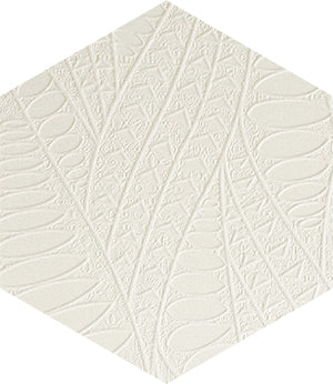 Durastone Crema Luna Natural Porcelain Tiles 3D Relief Leaf Hexagon 300x260 tile