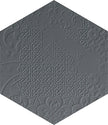 Durastone Steel Grey Natural Porcelain Tiles 3D Relief Classico Hexagon 300x260mm tile