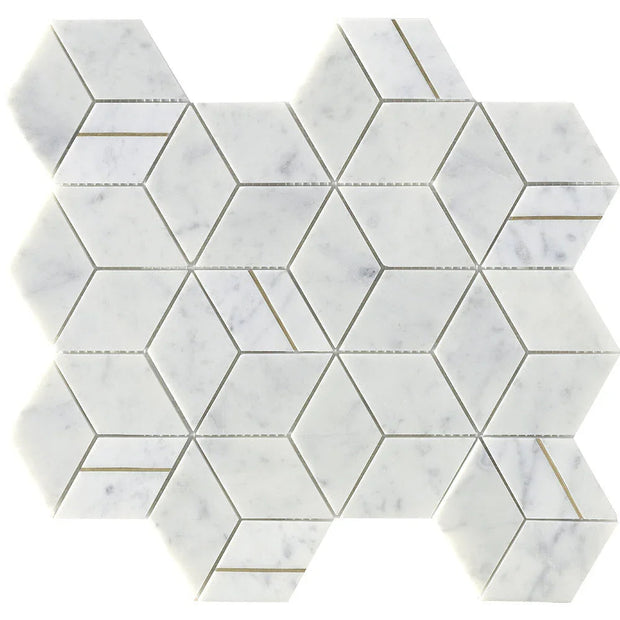 Deco Carrara Cubic Marble Look Porcelain Tiles tile