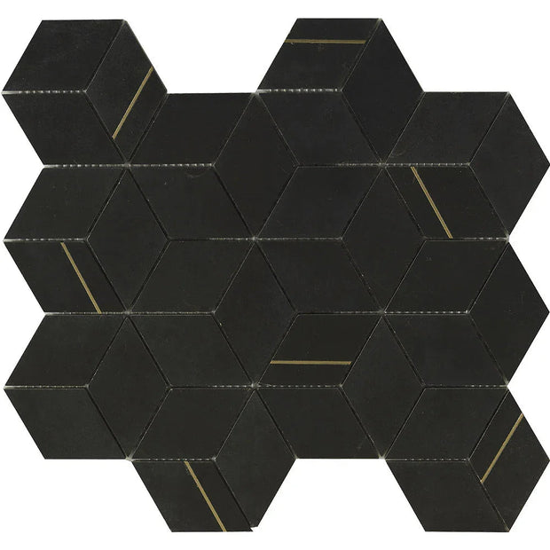 Deco Nero Marquina Cubic Marble Mosaic tile