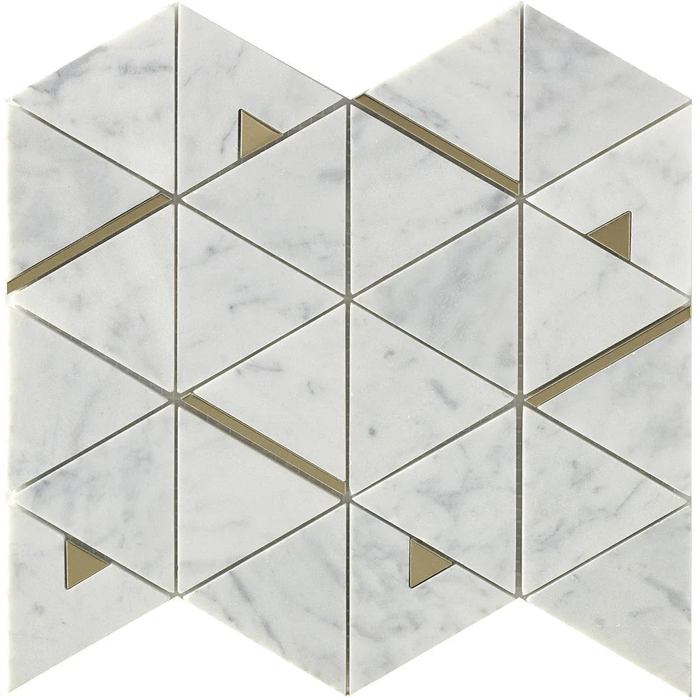 Deco Carrara Formes Marble Mosaic tile