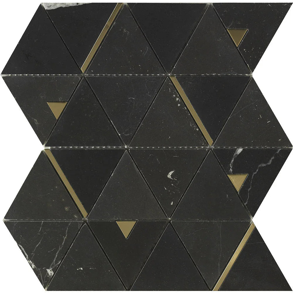 Deco Nero Marquina Formes Marble Mosaic tile