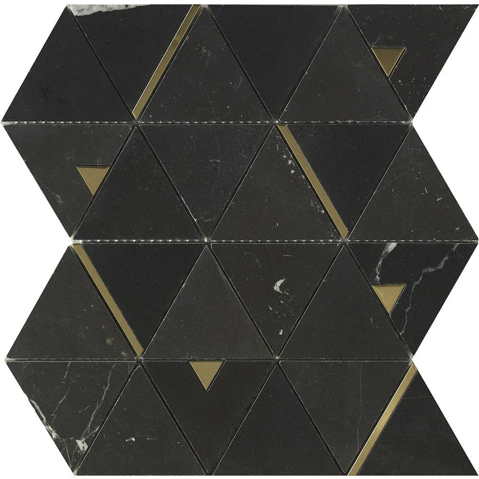 Deco Nero Marquina Formes Marble Mosaic tile