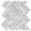 Deco Carrara Herringbone Marble Mosaic tile