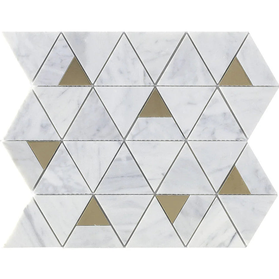 Deco Carrara Pyramid Marble Mosaic tile