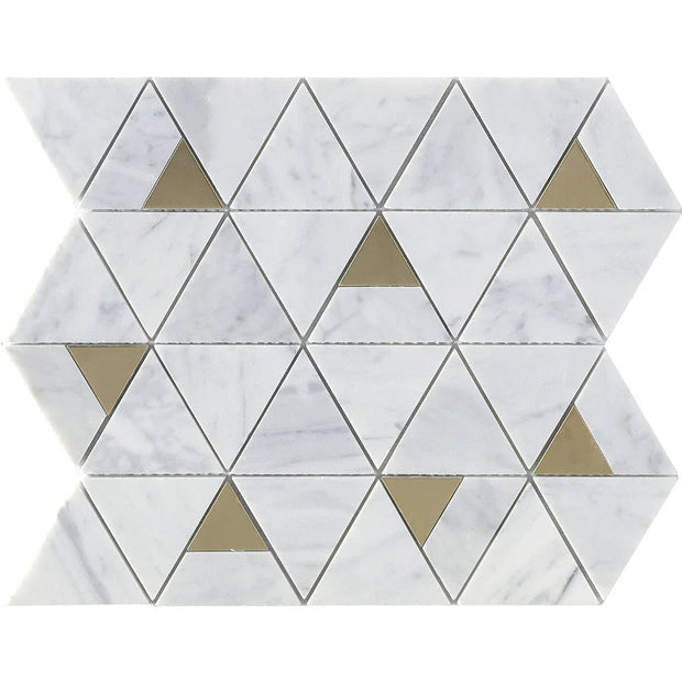 Deco Carrara Pyramid Marble Mosaic tile