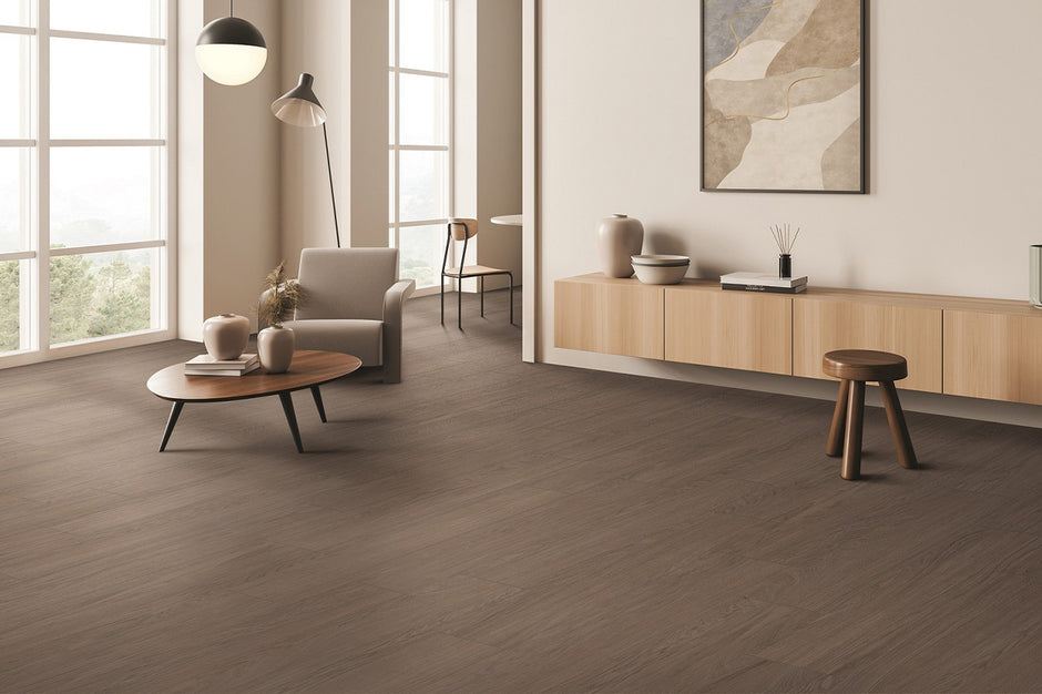 Dream Choc Timber Look Porcelain Tiles in a room setting