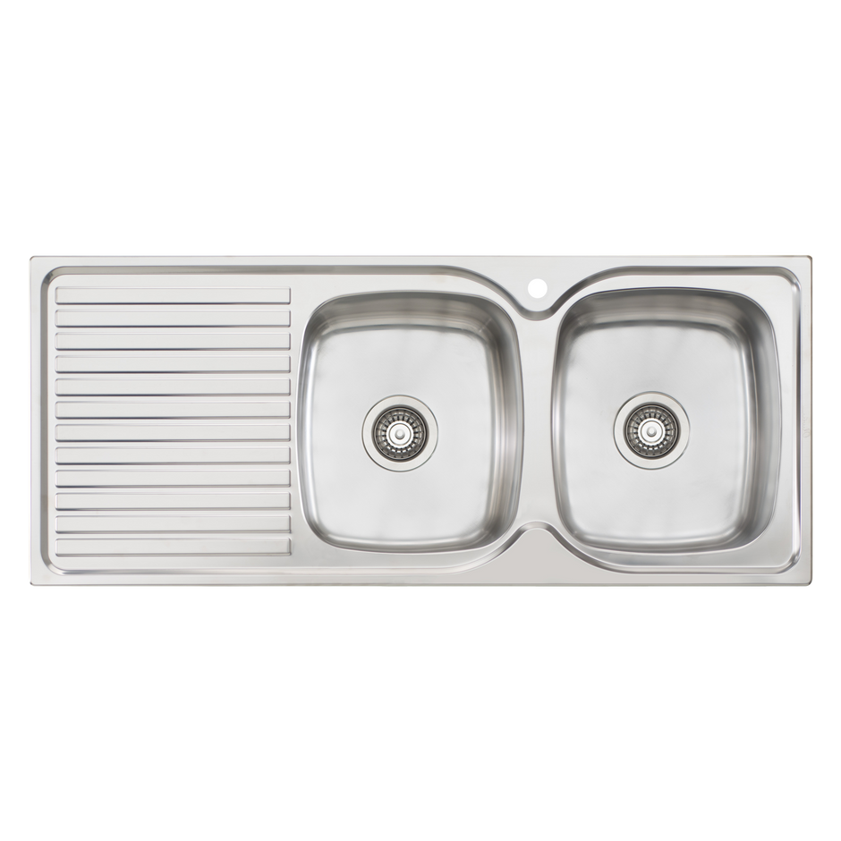 Endeavour Double Bowl Sink With Drainer